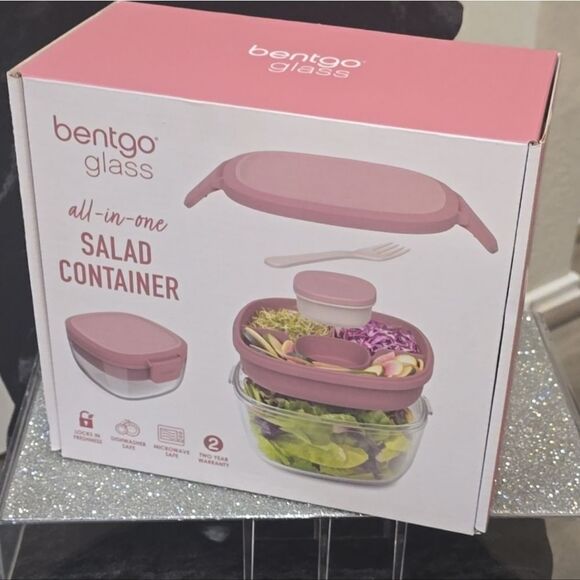 Bentgo 7.6C Glass All-in-One Salad Container- Rose - Picture 12 of 13